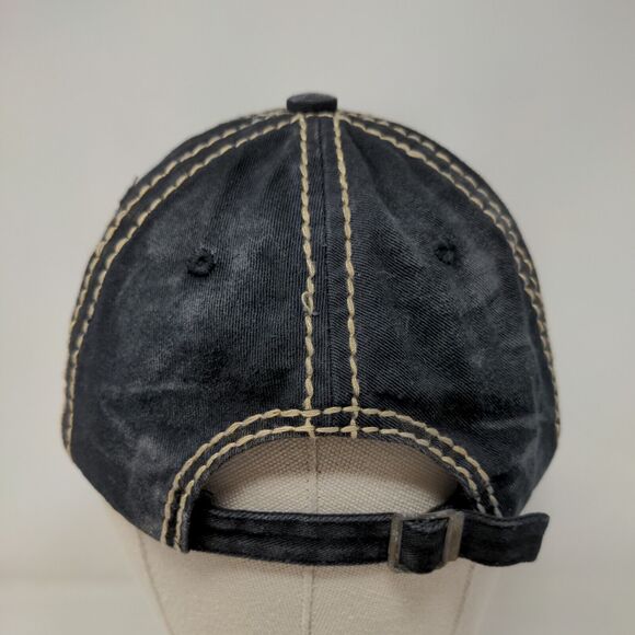 Bahamas Slideback Hat Black One Size Adjustable Strap Embroidered 6 Panel - Picture 5 of 7